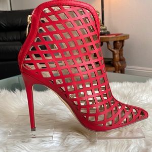 ♦️♦️RED CAGED ANKLE BOOTS♦️♦️